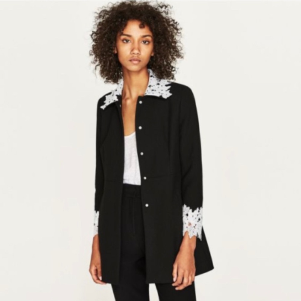 NWT Zara Lace Trimmed Jacket